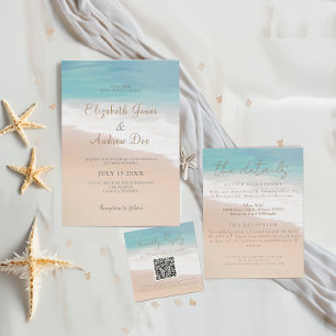 Invitación a la boda de playa/Boda de Oceanside