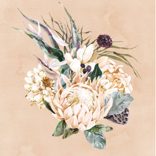 Invitación Boda Floral de Protea Blanca Boho Tropical Invitat