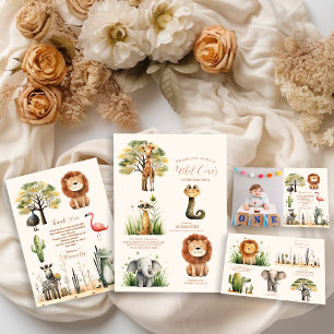 Invitación Salvaje Un Safari de la Selva Niño Primer cumpleañ