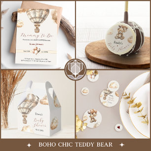 Servilleta De Papel Boho Bear Air Balloon Baby Shower Paper Napkin