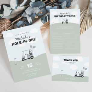 Tarjeta De Agradecimiento Golf de Boys Hole-In-One 1er cumpleaños