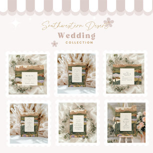 Tarjeta De Agradecimiento Boda paisajista de Cactus Desert del Suroeste