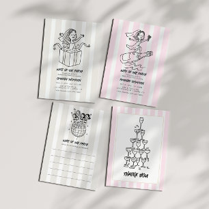Tarjeta De Agradecimiento Torre de champán chic & Blush