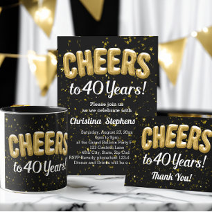 Tarjeta De Agradecimiento 40 años de los globos de oro saludan a 40 años