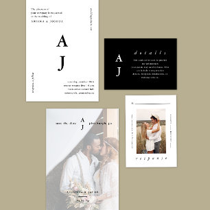 Invitación Monograma mínimo Boda de Borgoña