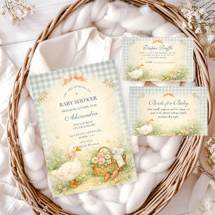 Invitación Granja Pastel Silly Goose Baby Shower