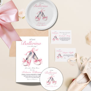Servilleta De Papel Little Ballerina Pink Bow Chica Baby Shower