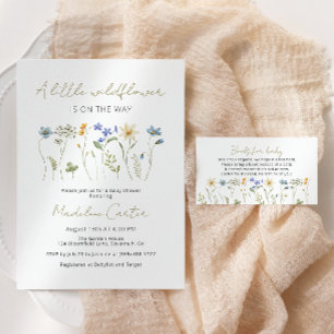 Invitación Little Wildflower Spring Floral Boy Baby Shower