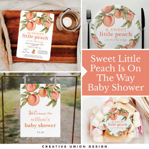 Tarjeta De Visita Sweet Peach Baby Shower Books for Baby Card