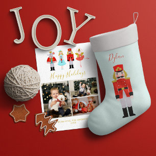 Tarjeta Festiva Navidades de acuarela Nutcracker 3 Collage de foto