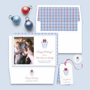 Pegatina Redonda Navidades de moda Ginger Jar Monograma Dirección d
