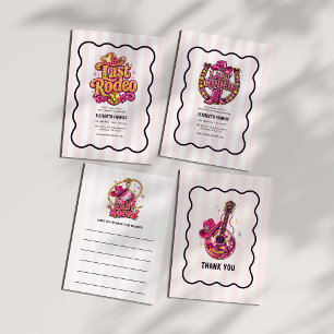 Invitación Último Rodeo Rosa Caliente Disco Vaquera Despedida