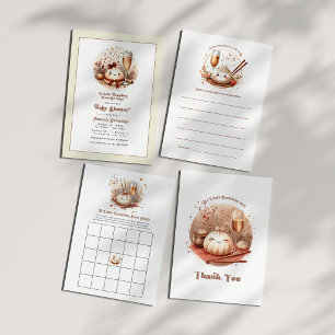 Invitación Un pequeño Baby Shower de Mocha Mousse