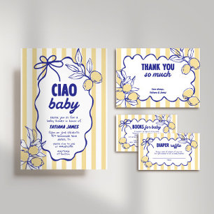 Invitación CIAO BABY Lemon Mediterranean Amalfi Baby Shower