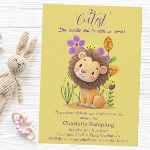 Tarjeta De Recepción Lion Cub Baby Shower Diaper Raffle Tickets