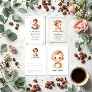 Invitación Mocha Mousse Love está preparando café Baby Shower