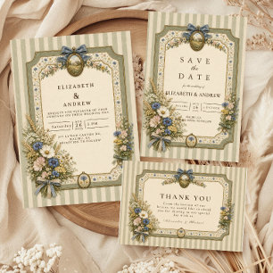 Tarjeta De Agradecimiento Boda Romántica Rústica con Flores Silvestres