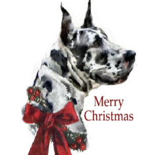 Tarjeta Festiva Regalos de los Navidades Harlequin Great Dane