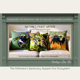 Cojín Decorativo Abejorro en Asclepias tuberosa