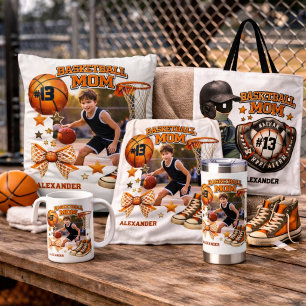 Manta Polar Regalo de Foto de Mamá de Baloncesto Grunge Vintag
