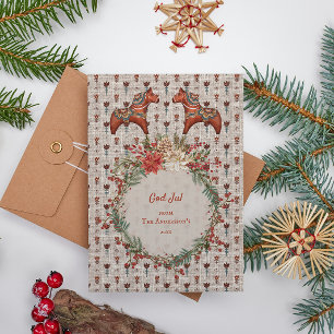 Hoja De Papel De Regalo Navidades de caballos de la Vieja Escandinavia Fol