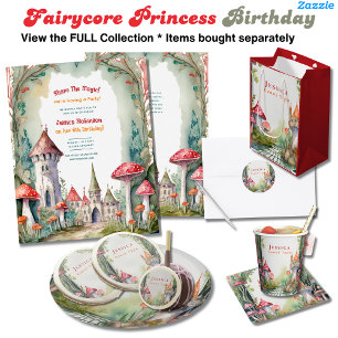 Invitación Fairytale Castle Fairycore Princesa Chica de cumpl