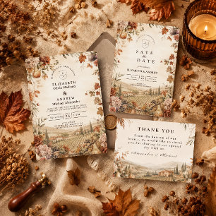 Tarjeta De Agradecimiento Boda de otoño boho caprichosa