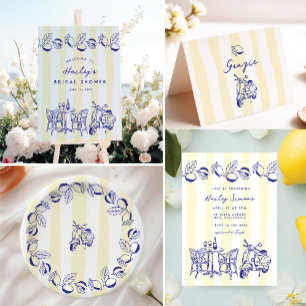 Servilleta De Papel La Dolce Vita Ducha Nupcial Amarilla Limón Italian