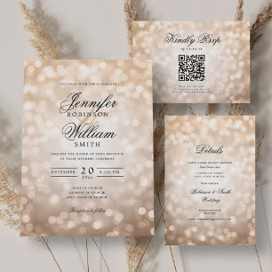 Elegante Bokeh Light RSVP Rosa Oro