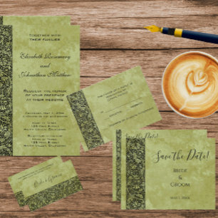 Postal Boda Vintage, Ahorre la fecha floral victoriana