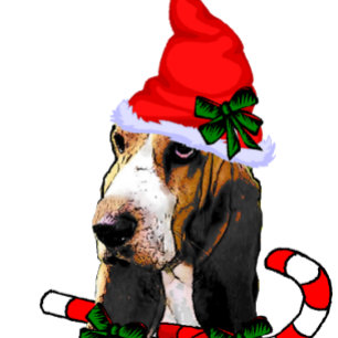 Tarjeta Festiva Navidades de Basset Hound