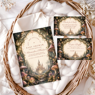 Invitación Fiesta de Bebé del Castillo del Bosque Encantado