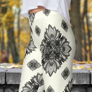 Leggings Magnífico patrón Mandela del cielo azul