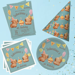 Invitación Cute Capy Birthday Capybara Fiesta