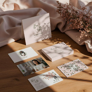 Tarjeta De Visita Marca del logotipo del Escudo del monograma froral