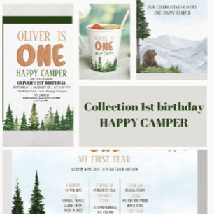 Tarjeta De Agradecimiento Un Feliz Camionero Madera Niños Primer Cumpleaños