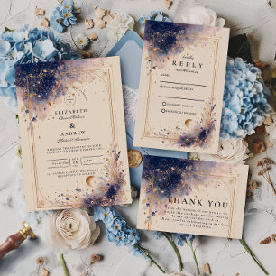 Tarjeta De Agradecimiento Boda de Astrología Oscura