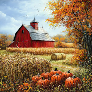 Póster Hola otoño Día de Acción de Gracias Calabazas de g