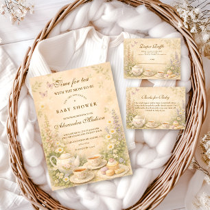 Invitación Hora del té para la ducha de bebé
