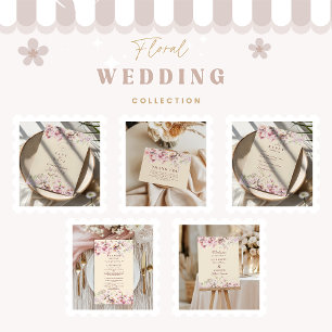 Invitación Boda de Jardín Floral Rosado