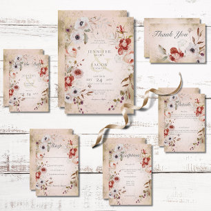 Invitación Rosa romántico Boda floral de oro rosado