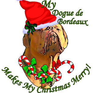 Tarjeta Festiva Regalos de Dogue de Bordeaux Christmas