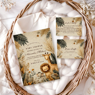 Servilleta De Papel Ducha de Bebé Neutral Safari Bosque