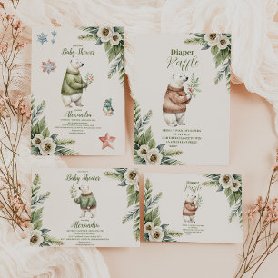 Tarjeta De Recepción Navidades de invierno de Woodland Diapper Raffle