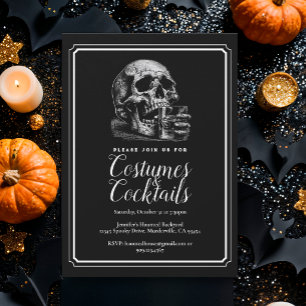 Sudadera Disfraces y cócteles Halloween con cráneo gótico