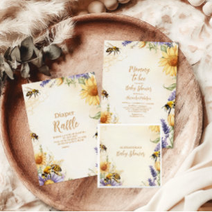 Invitación Baby Shower de Mommy to Bee Wildflowers