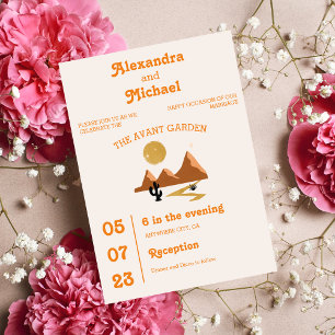 Invitación Boda del desierto de Vintage Mid Century