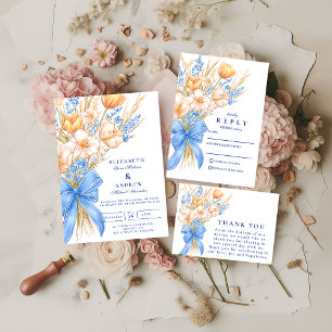 Tarjeta De Agradecimiento Arco de boda de flores silvestres pastel