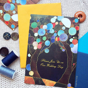 Invitación Árboles de amor Boda del bosque azul rústico