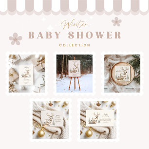 Invitación Baby Shower de invierno de renos rusos